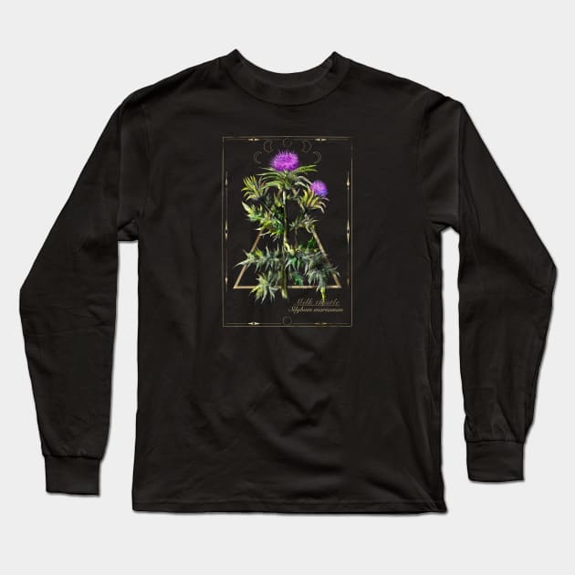 Thistle witches herb. Long Sleeve T-Shirt by Sitenkova